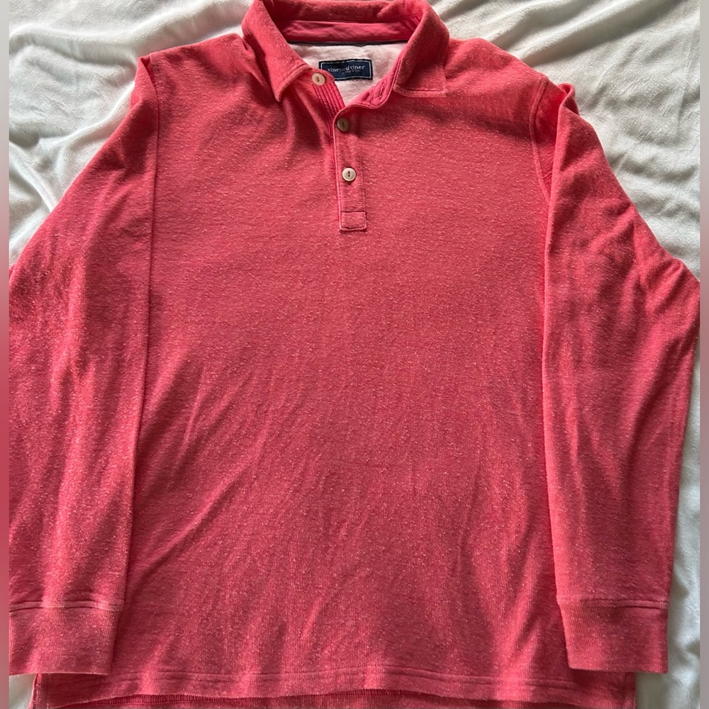 Vineyard Vines By Shep & Ian Textured Long Sleeve Polo Shirt, L